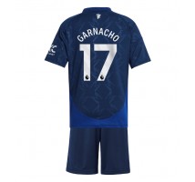 Manchester United Alejandro Garnacho #17 Koszulka Wyjazdowa dzieci 2024-25 Krótki Rękaw (+ krótkie spodenki)